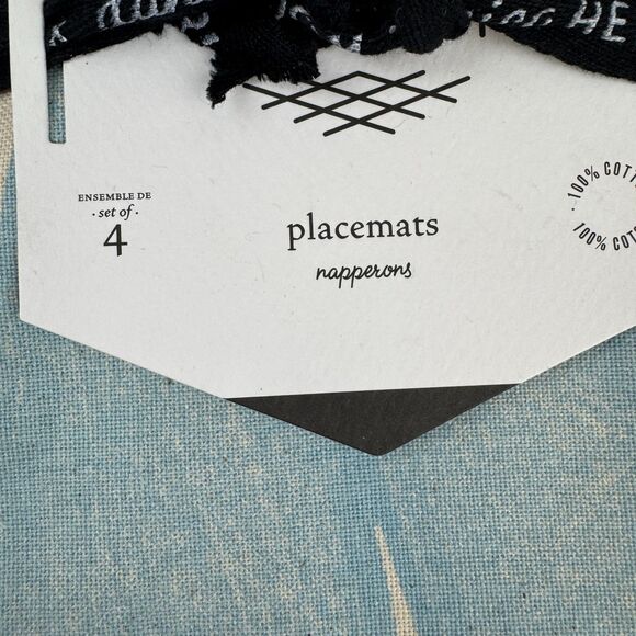 Danica Heirloom Modern Stamped Canvas Placemats Set of 4 100% Cotton NEW - Picture 5 of 9